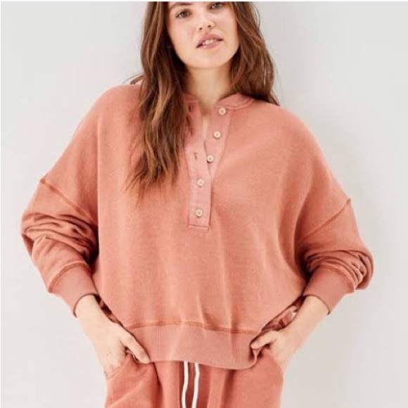 American Eagle Outfitters Tops - AMERICAN EAGLE Dolman Sleeve Henley Sweatshirt